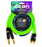 Cordial 5' Hi-Flex DJ Dual - RCA to 1/4″ TS - Neon Green - CEONDJPLUG-RCA1.5G
