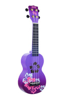 Mahalo Designer Series Hibiscus Soprano Ukulele - Purple Burst - MD1-HAPPB
