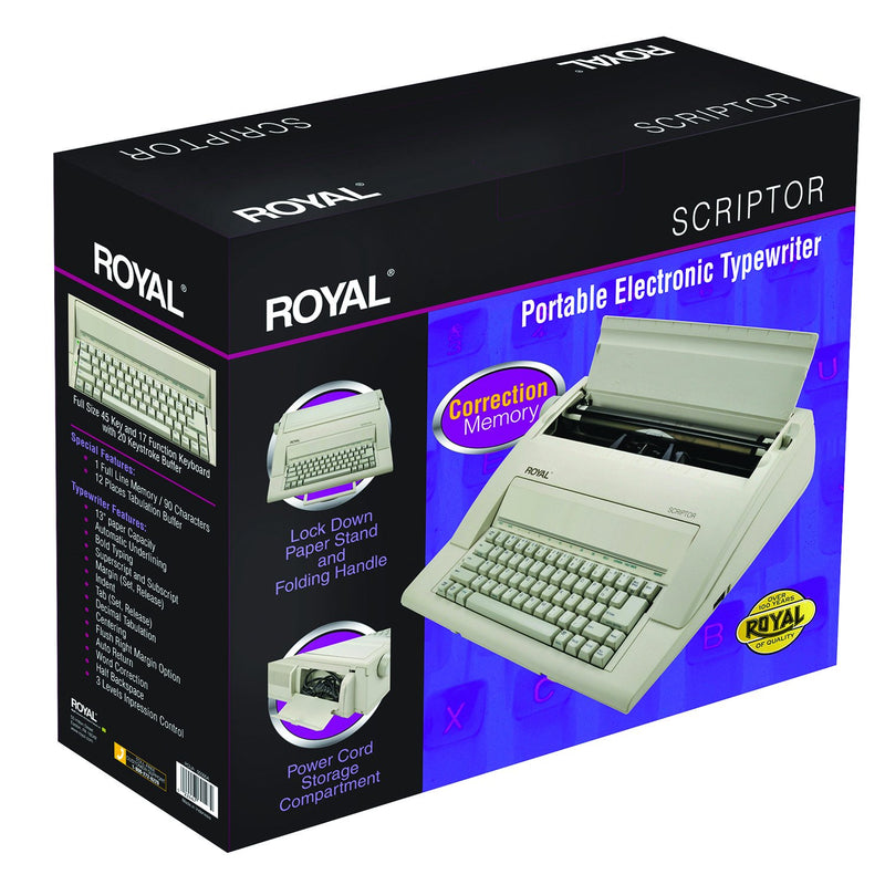 Royal Scriptor II Personal Portable Electronic Typewriter - White - 69147T