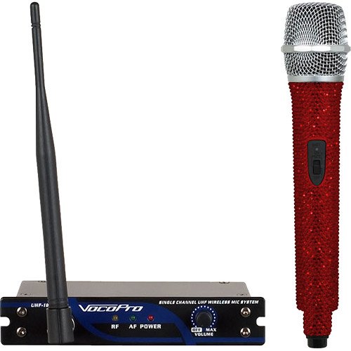 VocoPro UHF-18-O-Diamond Single-Channel Handheld Wireless Microphone System Ruby
