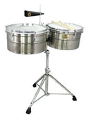 Tycoon Deep-Shell Brushed 15″ & 16″ Chrome Timbales - TTI/L-1516 BC