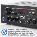 Pyle 250-Watt Compact Bluetooth Audio Stereo Receiver with FM Radio - PTA24BT