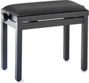 Stagg Adjustable Black Piano Bench with Black Ribbed Velvet Top - PB39 BKM VBK