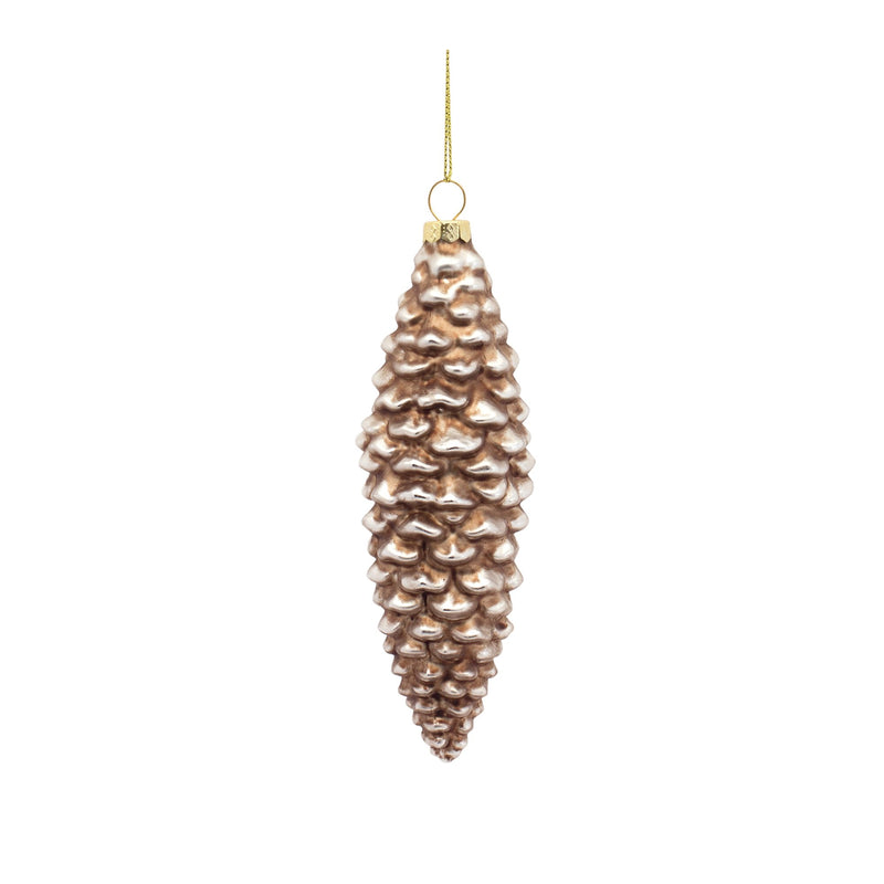 Bronze Frosted Pinecone Drop Ornament (Set of 12)