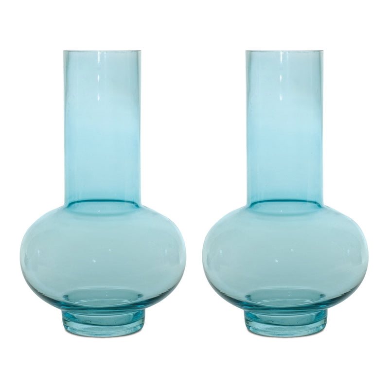 Blue Glass Vase (Set of 2)