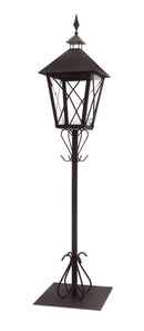 Traditional Iron Lantern Post with Wreath Hanger Hook 5.5'H