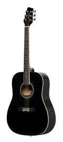 Stagg Left-Handed Dreadnought Acoustic Guitar - Black - SA20D LH-BK