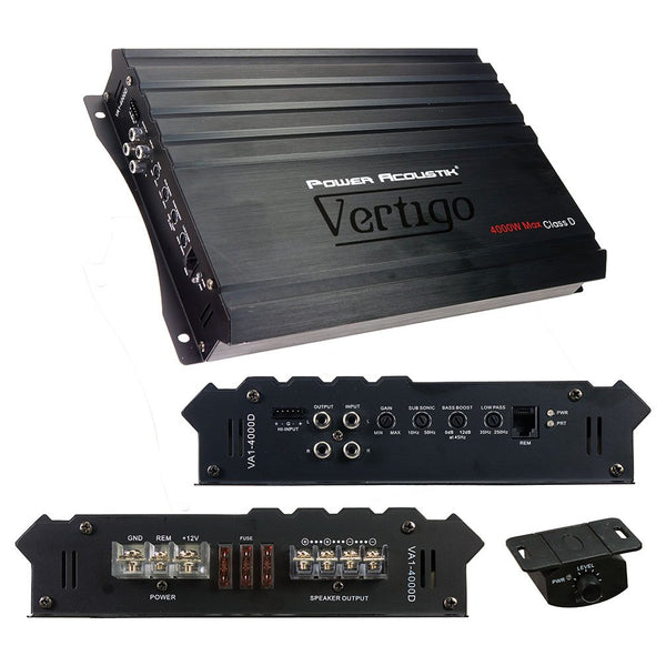 Power Acoustik Vertigo Series Monoblock Amplifier 4000W Max VA1-4000D