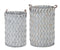 White Washed Woven Wood Baskets (Set of 2)