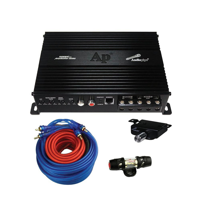 Audiopipe Bass Package 12″ Subwoofer Enclosure with Amplifier & Wiring Kit