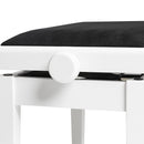 Stagg Hydraulic Adjustable Piano Bench Matte White w/ Black Velvet Top - PBH 390 WHM VBK