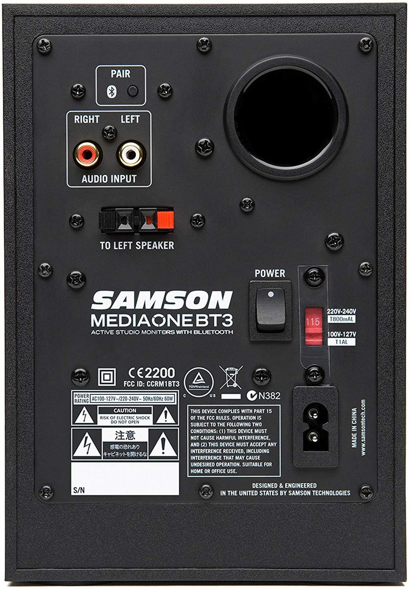 Samson MediaOne BT3 Active Studio Monitors with Bluetooth - SAMBT3