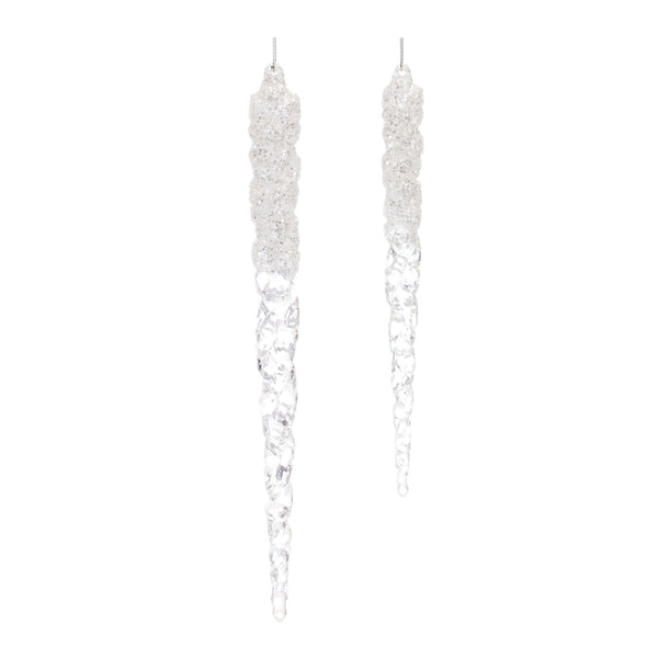Clear Acrylic Icicle Drop Ornament (Set of 24)