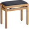 Stagg Adjustable Oak Piano Bench with Matte Black Velvet Top - PB39 OAKM VBK