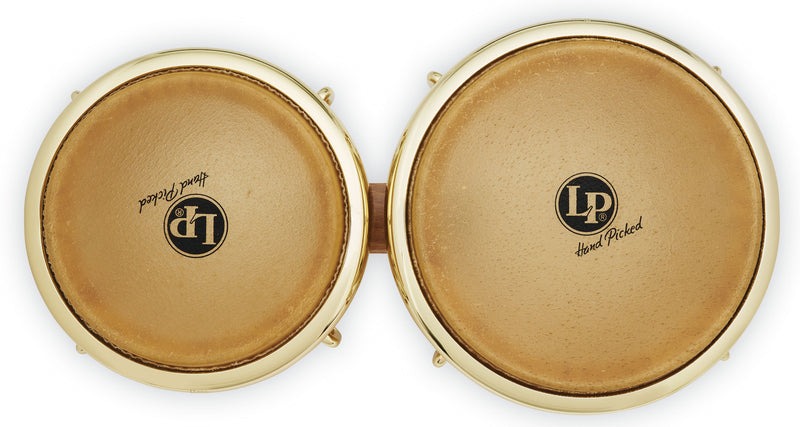 Latin Percussion LP201AX-2AW 7 1/4" & 8 5/8"Generation II Bongos Natural w/ Gold