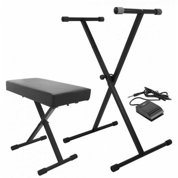 On-Stage Keyboard Stand & Bench Pack w/ Keyboard Sustain Pedal - KPK6520 CB