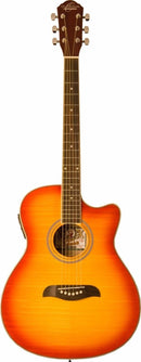 Oscar Schmidt OACE Auditorium Acoustic Electric Guitar Cherry Sunburst - OACEFCS