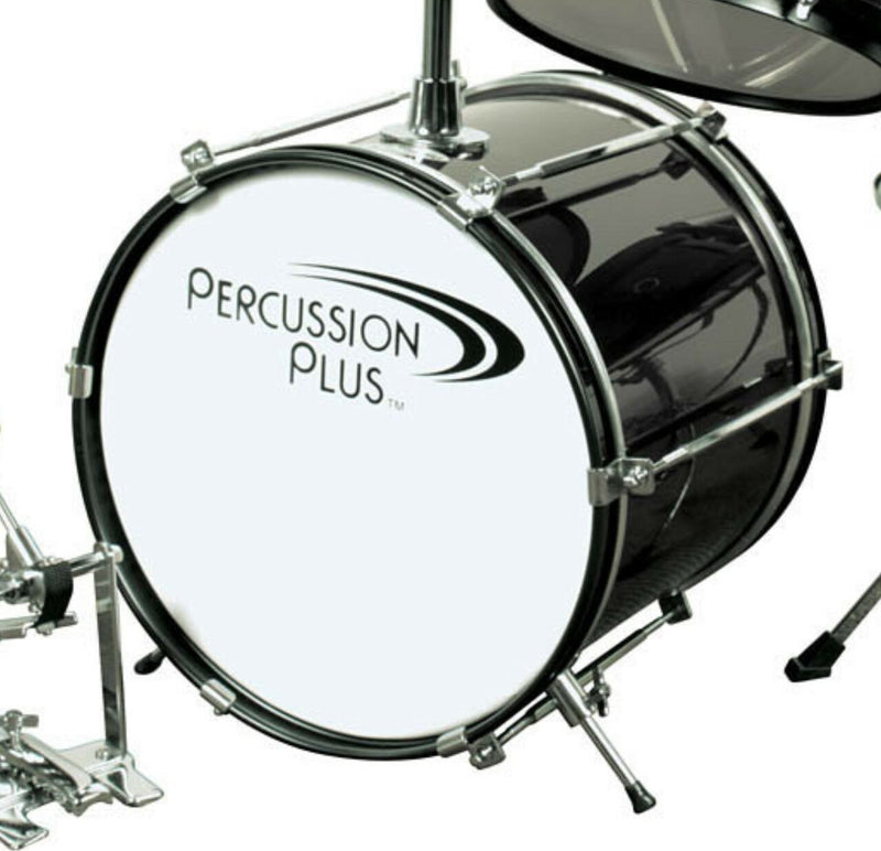 Percussion Plus Drums 3-Piece Mini Drum Set w/ Cymbal – Black