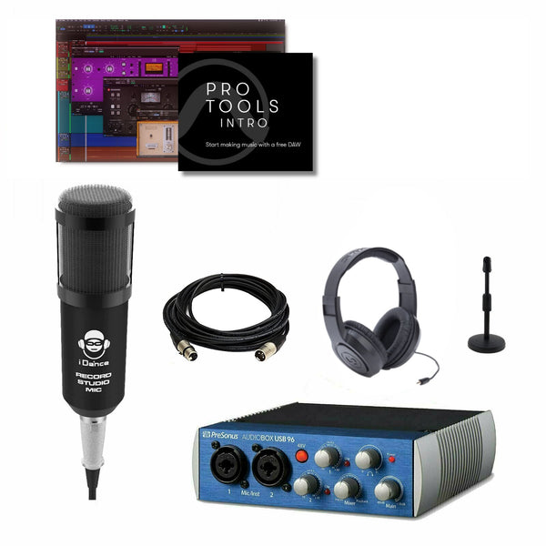 Presonus Audiobox 96K Home Recording Bundle Set Pro Tools Intro