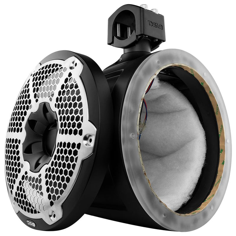 DS18 NXL-X10TPBKNS 10" 600 Watt RGB LED Marine Tower Speaker - Black