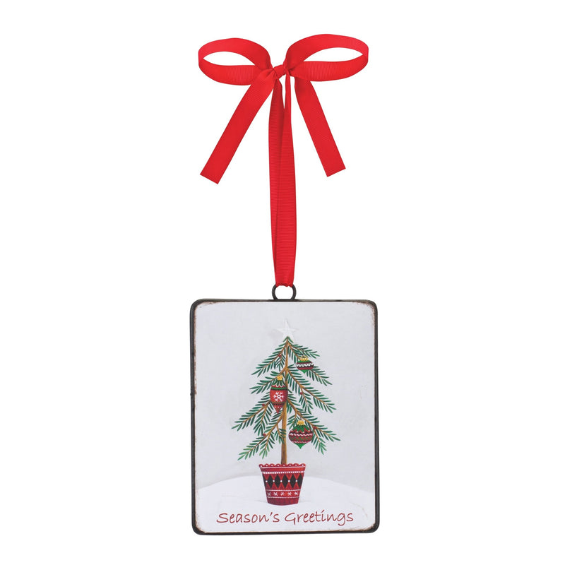 Seasons Greetings Pine Tree Ornament (Set of 12)