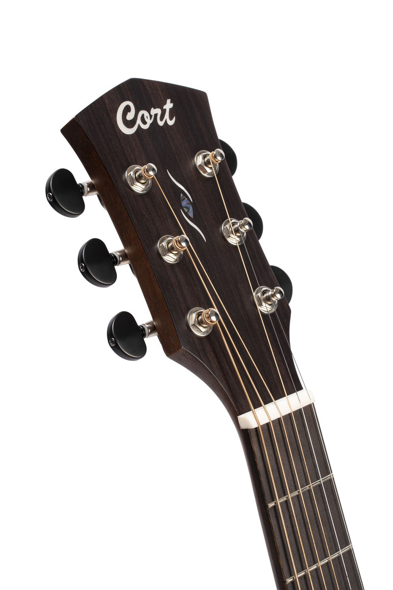 Cort COREOCOTPB Core Spruce Acoustic Electric Guitar - Open Pore Trans Black
