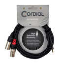 Cordial Cables 10' Y Adapter - Stereo 1/8" TRS to Male XLR - CFY3WMM-LONG