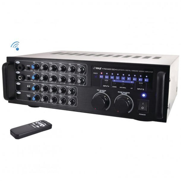 Pyle 1,000-Watt Bluetooth Stereo Mixer Karaoke Amplifier - PMXAKB1000