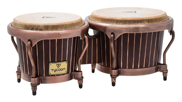 Tycoon Percussion Master Handcrafted Pinstripe Series 7″ & 8-1/2″ Bongos