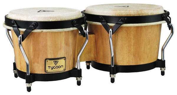 Tycoon Percussion Supremo Series 7" & 8-1/2" Bongos - Natural Finish - STB-BN