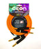 Cordial 2' Hi-Flex DJ Dual - 1/4″ TS to 1/4″ TS - Neon Orange - CEONDJPLUG0.6O