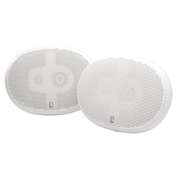 Poly-Planar 6" x 9" Premium Oval Marine Speakers - (Pair) White MA5950