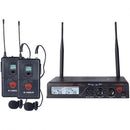 Nady UHF Dual 100-CH Wireless Lavalier Microphone System U-2100 LT/O BAND A/B