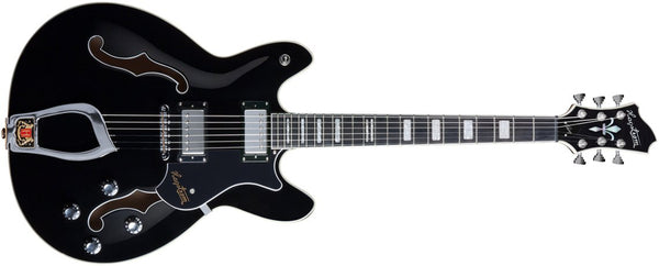 Hagstrom Viking Semi-Hollow Body Electric Guitar - Black - VIK-BLK