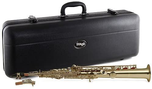 Stagg Straight Body Bb-Soprano Saxophone with ABS Case - WS-SS225