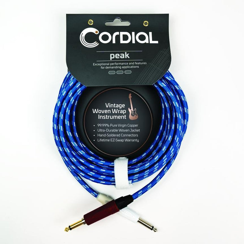 Cordial 30' "Sky" Textile Cable 1/4″ to 1/4″ Straight - CXI9PP-SKY-SILENT