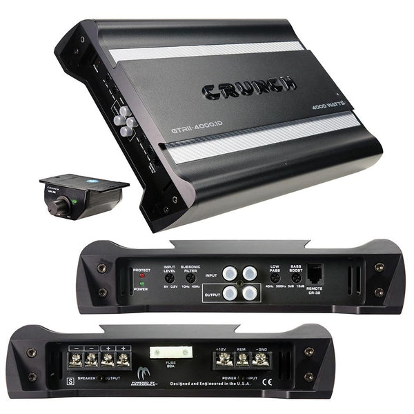 Crunch Amplifier 4000 Watts @ 1 Ohm Class D Car Audio GTRII-4000.1D
