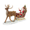 Santa in Sleigh with Reindeer Figurine 19"L