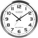 La Crosse 20" Brushed Aluminum Atomic Wall Clock - 404-1220