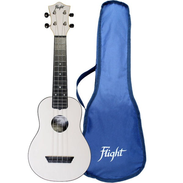 Flight Travel Soprano Ukulele w/ Gig Bag - White - TUS-35WH