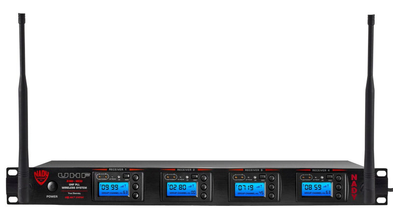 Nady Quad True Diversity 1000-Channel Pro UHF Wireless Mic System - 4W-1KU HTLT