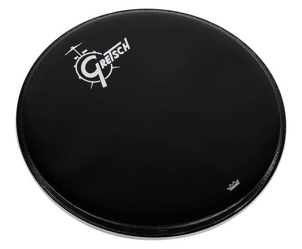 Gretsch 18" Black Resonate Bass Drum Head with Ring - Center Logo - G5522ER