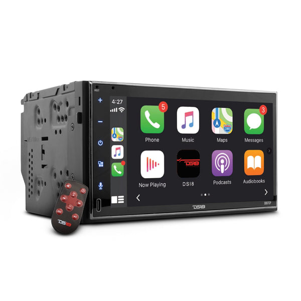 DS18 DDX7CP 7" Touchscreen, Bluetooth, USB, Mirror Link, and Apple CarPlay Mech-Less Double-DIN Digital Media Receiver