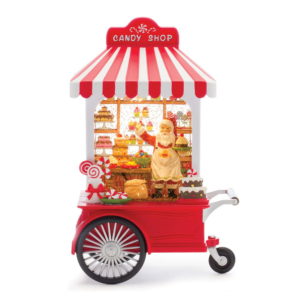 LED Snow Globe Santa's Candy Stand 10.75"H