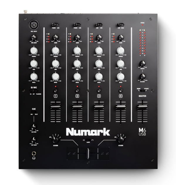 Numark M6 USB 4-Channel USB DJ Mixer (Black)