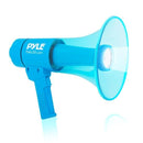 Pyle Water Resistant PA Megaphone w/ Siren Alarm & LED Light - Blue - PMP66WLT