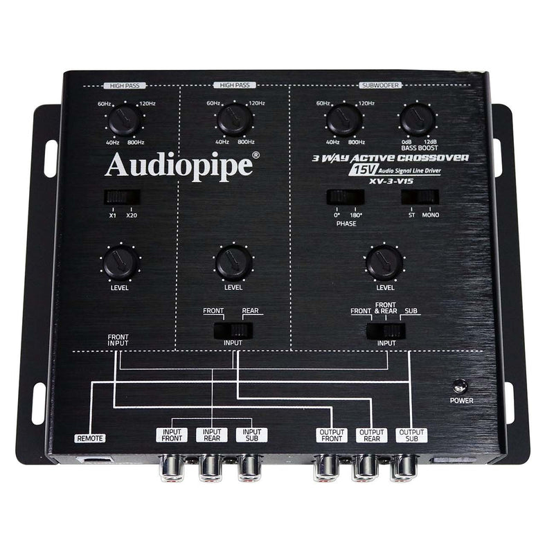Audiopipe 3 Way Active Crossover 15V XV-3-V15