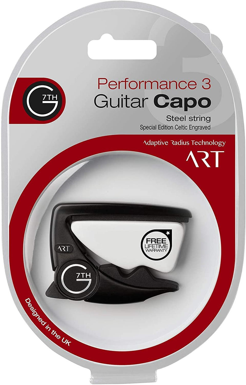 G7th Performance 3 Celtic Engraved Capo with ART - Black - G7P3CELTICBK