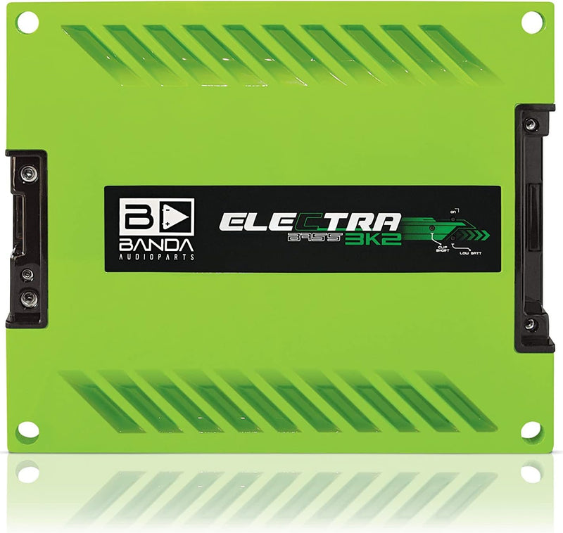 Banda Electra 3K2OHMGREEN 3000 Watt 2 Ohm Mono Bass Amplifier - Green
