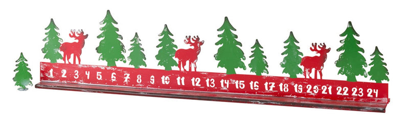 Rustic Metal Christmas Countdown with Woodland Deer Accents (Set of 2)